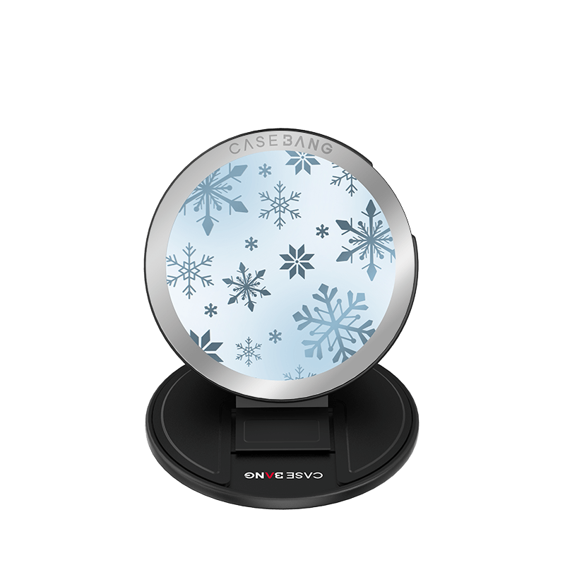 Icy Blue Snowflake MagSafe Grip Stand - CaseBangMagsafe Grip StandCaseBangBase Stand + Back Cover